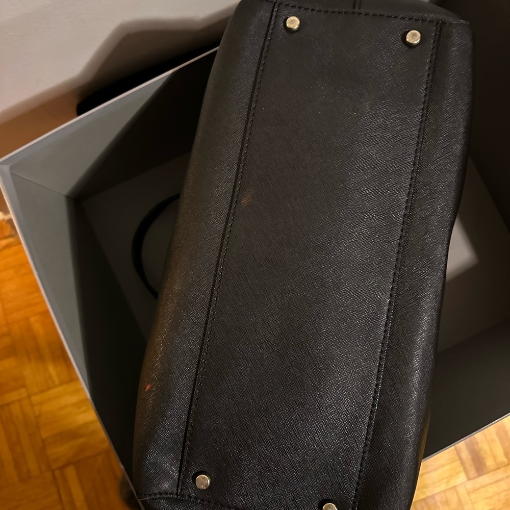 Kate Spade New York Black Leather Satchel Bag with Detachable Long Strap - Picture 14 of 16